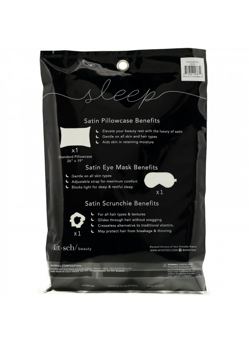 Kitsch, Satin Sleep Set, Blush, 3 Piece Set