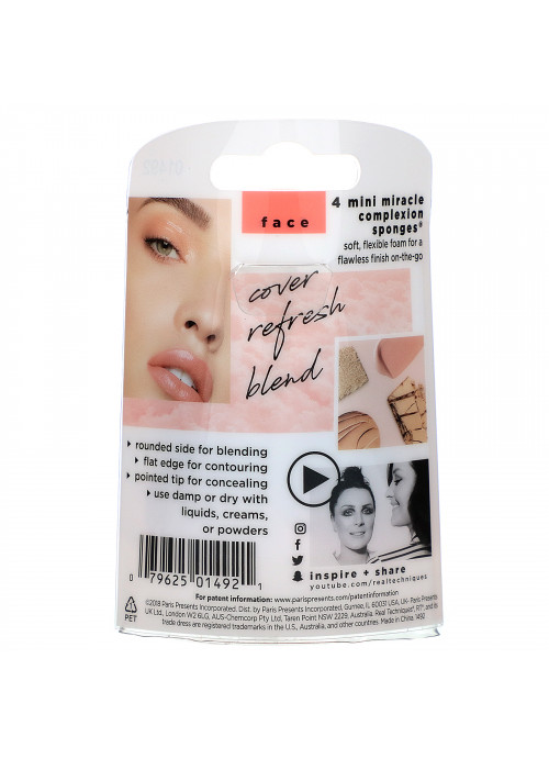 Real Techniques, Mini Miracle Complexion Sponges, 4 Count