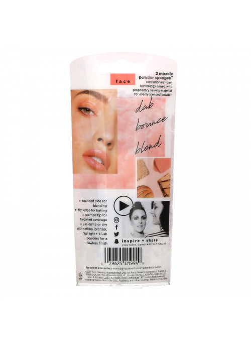 Real Techniques, Miracle Powder Sponges, 2 Pack