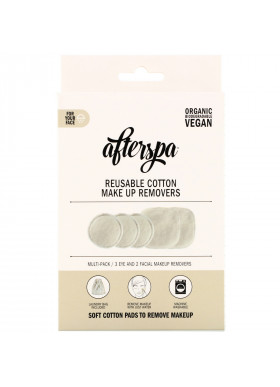 AfterSpa, Reusable Cotton Make Up Removers, 6 Piece Set