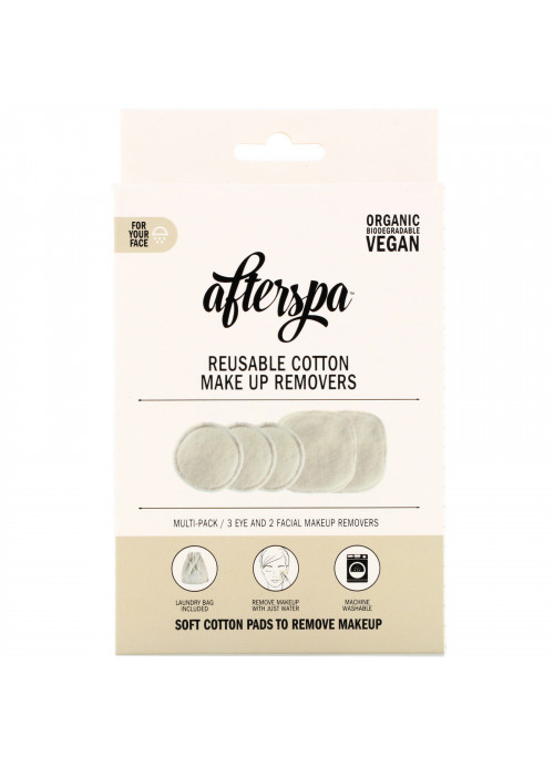 AfterSpa, Reusable Cotton Make Up Removers, 6 Piece Set