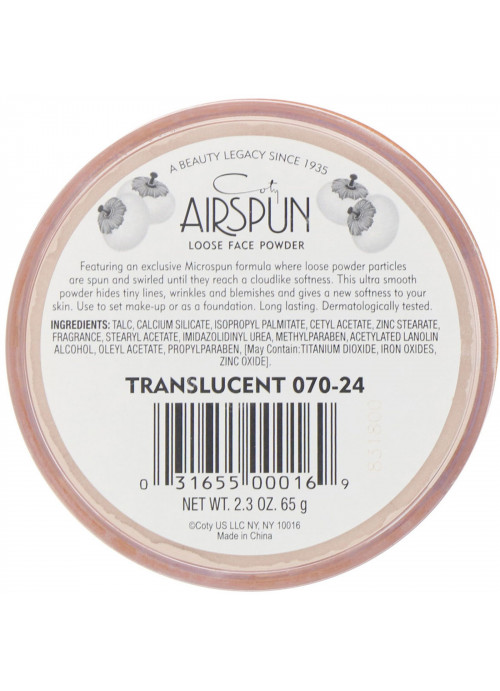 Airspun, Loose Face Powder, Translucent 070-24, 2.3 oz (65 g)