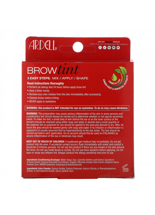 Ardell, Brow Tint, Light Brown, 5 Piece Set