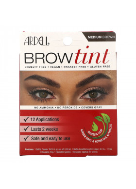 Ardell, Brow Tint, Medium Brown, 5 Piece Set