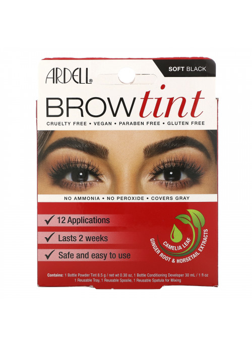 Ardell, Brow Tint, Soft Black, 5 Piece Set