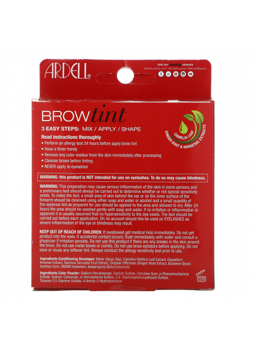 Ardell, Brow Tint, Soft Black, 5 Piece Set