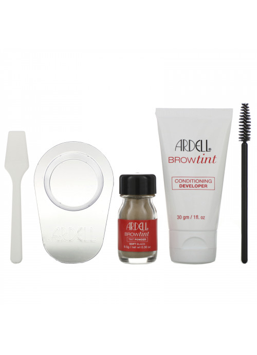 Ardell, Brow Tint, Soft Black, 5 Piece Set