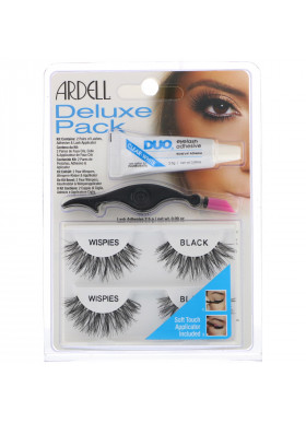 Ardell, Deluxe Pack, Wispies Lashes with Applicator and Eyelash Adhesive, 1 Set