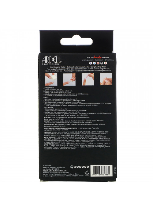 Ardell, Nail Addict Premium, Black Stud & Pink Ombre, 0.07 oz (2 g)