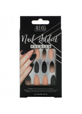 Ardell, Nail Addict Premium, Black Stud & Pink Ombre, 0.07 oz (2 g)