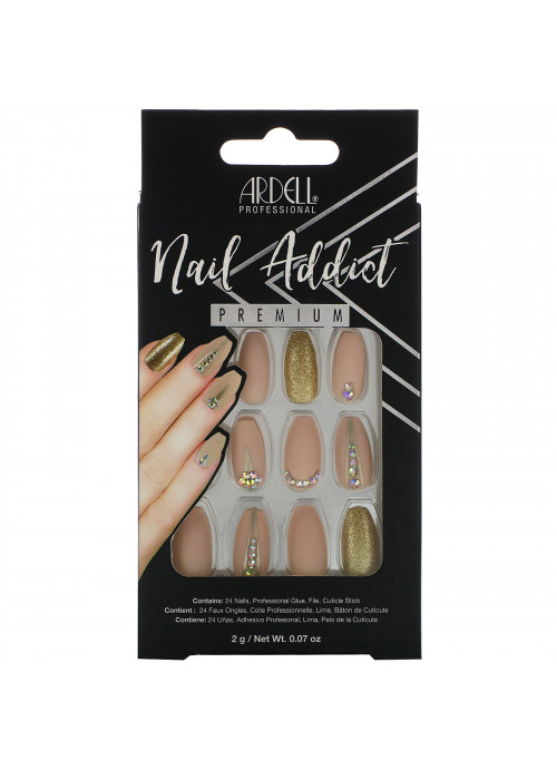 Ardell, Nail Addict Premium, Nude Jeweled, 0.07 oz (2 g)