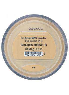 bareMinerals, Matte Foundation, SPF 15, Golden Beige 13, 0.21 oz (6 g)