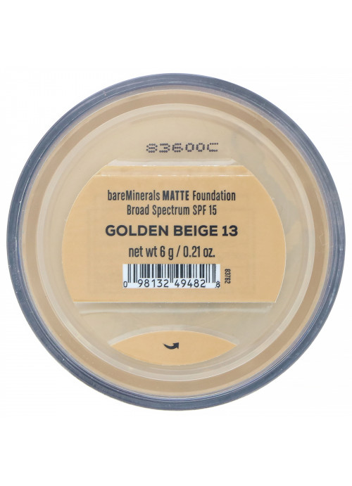 bareMinerals, Matte Foundation, SPF 15, Golden Beige 13, 0.21 oz (6 g)