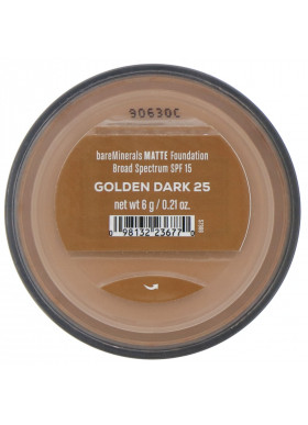 bareMinerals, Matte Foundation, SPF 15, Golden Dark 25, 0.21 oz (6 g)