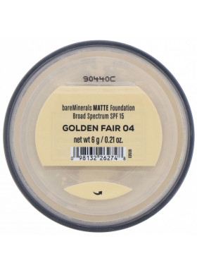 bareMinerals, Matte Foundation, SPF 15, Golden Fair 04, 0.21 oz (6 g)