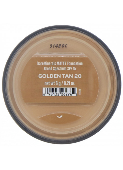 bareMinerals, Matte Foundation, SPF 15, Golden Tan 20, 0.21 oz (6 g)