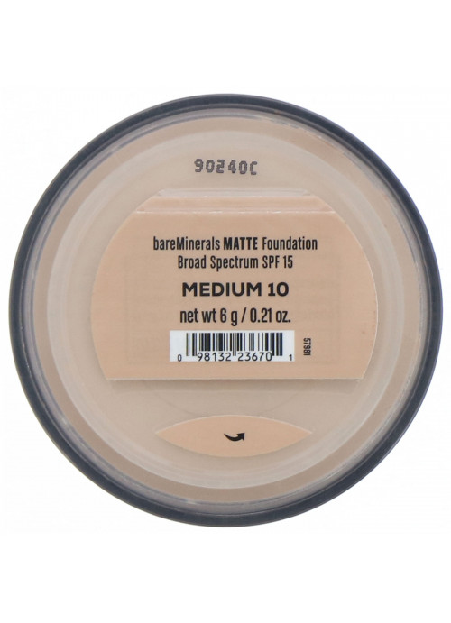 bareMinerals, Matte Foundation, SPF 15, Medium 10, 0.21 oz (6 g)