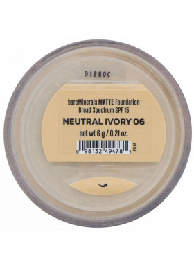 bareMinerals, Matte Foundation, SPF 15, Neutral Ivory 06, 0.21 oz (6 g)