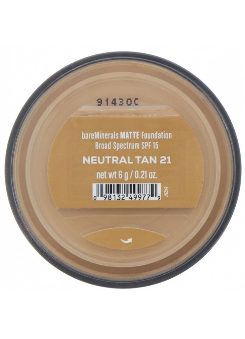 bareMinerals, Matte Foundation, SPF 15, Neutral Tan 21, 0.21 oz (6 g)