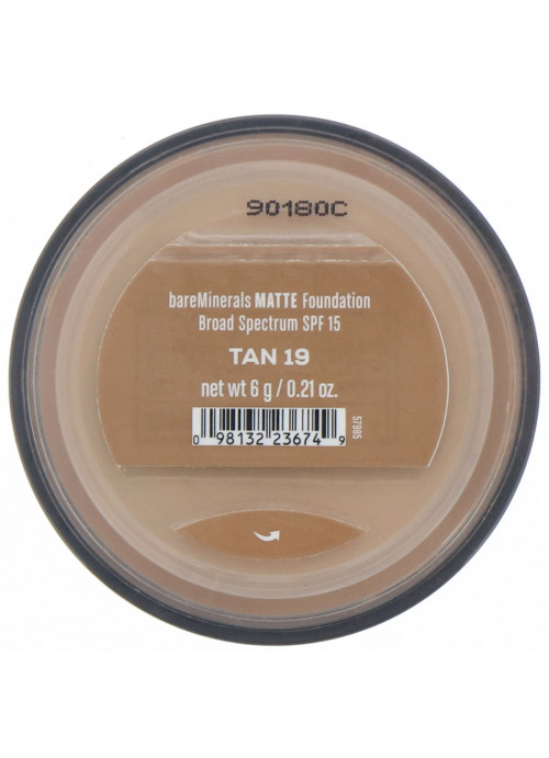 bareMinerals, Matte Foundation, SPF 15, Tan 19, 0.21 oz (6 g)