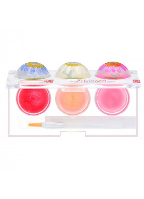 Blossom, Triple Duo Lip Gloss, Sweet Kiss Collection, 6 Flower Lip Pots, 2.8 g Each
