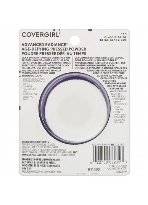 Covergirl, Advanced Radiance, Age-Defying, Pressed Powder, 115 Classic Beige,  .39 oz (11 g)