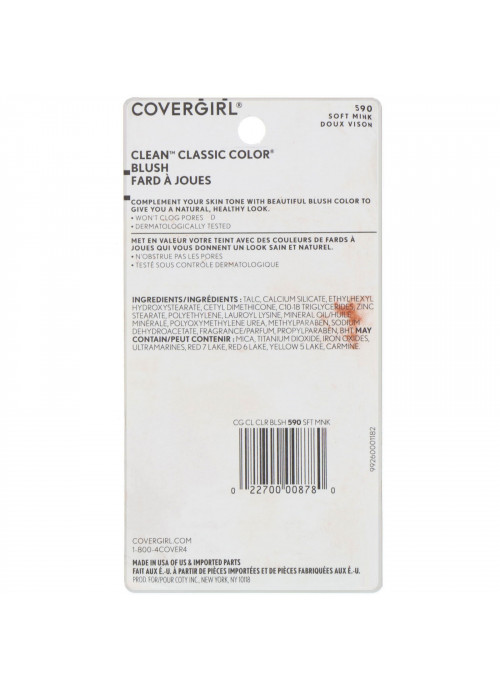 Covergirl, Clean, Classic Color Blush, 590 Soft Mink, .27 oz (7.7 g)
