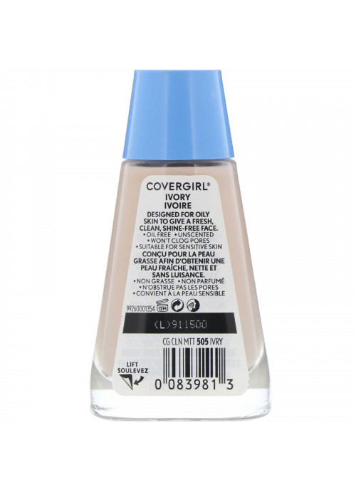 Covergirl, Clean Matte Liquid Foundation, 505 Ivory, 1 fl oz (30 ml)