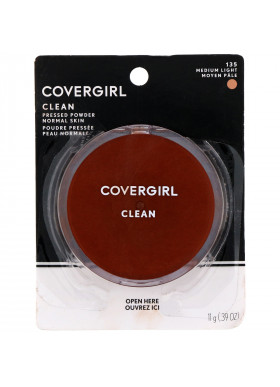 Covergirl, Clean, Pressed Powder Foundation, 135 Medium Light, .39 oz (11 g)