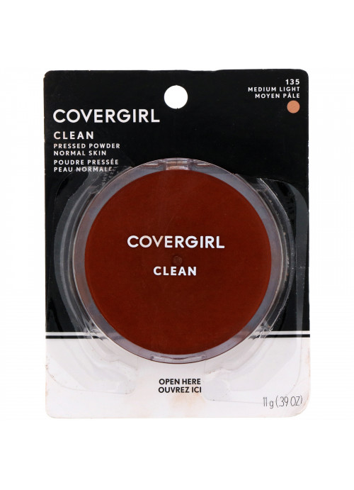 Covergirl, Clean, Pressed Powder Foundation, 135 Medium Light, .39 oz (11 g)