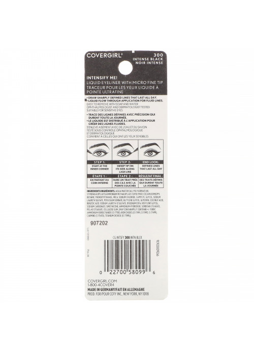 Covergirl, Intensify Me! Liquid Eyeliner, 300 Intense Black, .03 oz (1 ml)