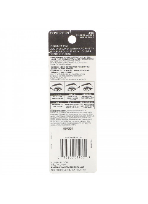 Covergirl, Intensify Me! Liquid Eyeliner, 305 Smoked Amber,  .03 oz (1 ml)
