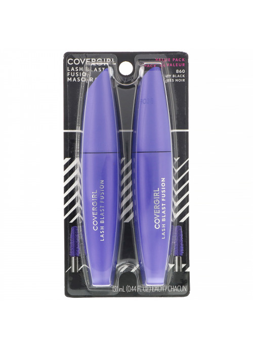 Covergirl, Lash Blast Fusion Mascara, 860 Very Black, 2 Count, 0.44 fl oz (13.1 ml) Each
