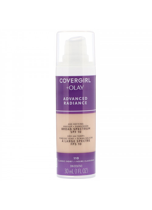 Covergirl, Olay Advanced Radiance, Age-Defying Makeup, SPF 10, 110 Classic Ivory, 1 fl oz (30 ml)