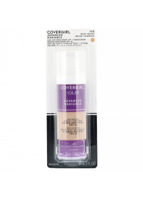 Covergirl, Olay Advanced Radiance, Age-Defying Makeup, SPF 10, 125 Buff Beige, 1 fl oz (30 ml)