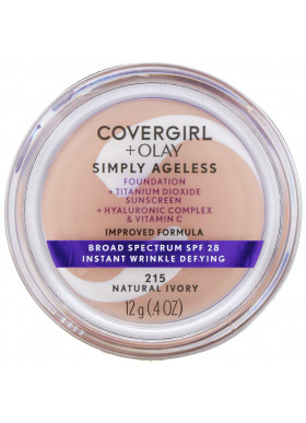 Covergirl, Olay Simply Ageless Foundation, 215 Natural Ivory, .4 oz (12 g)