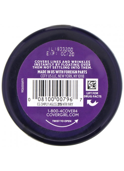 Covergirl, Olay Simply Ageless Foundation, 215 Natural Ivory, .4 oz (12 g)