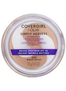 Covergirl, Olay Simply Ageless Foundation, 245 Warm Beige,  .4 oz (12 g)