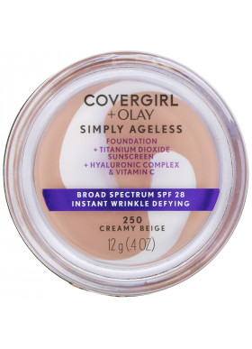 Covergirl, Olay Simply Ageless Foundation, 250 Creamy Beige, .4 oz (12 g)
