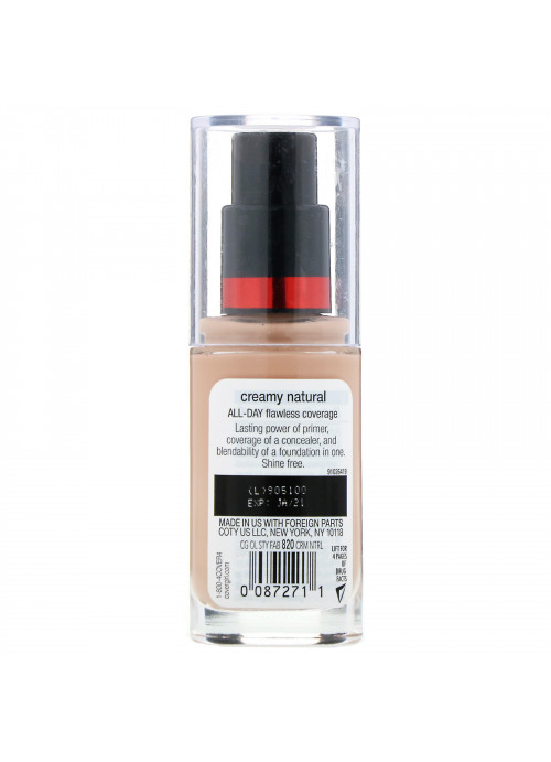 Covergirl, Outlast All-Day Stay Fabulous, 3-in-1 Foundation, 820 Creamy Natural, 1 fl oz (30 ml)