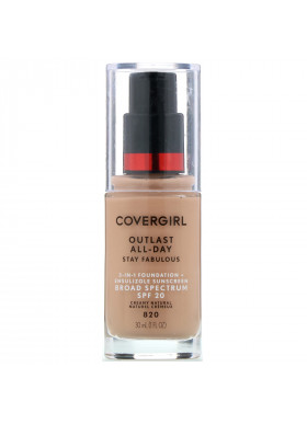 Covergirl, Outlast All-Day Stay Fabulous, 3-in-1 Foundation, 820 Creamy Natural, 1 fl oz (30 ml)