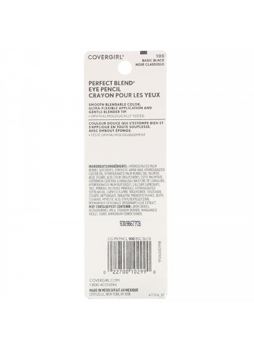 Covergirl, Perfect Blend, Eye Pencil, 100 Basic Black,  .03 oz (.85 g)