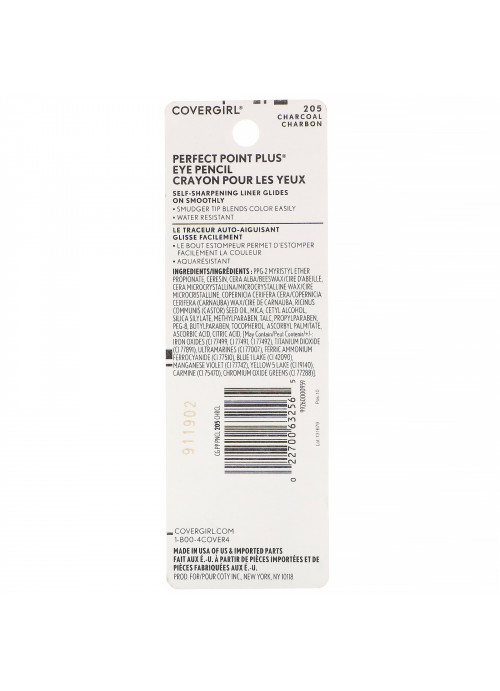 Covergirl, Perfect Point Plus, Eye Pencil, 205 Charcoal, .008 oz (0.23 g)