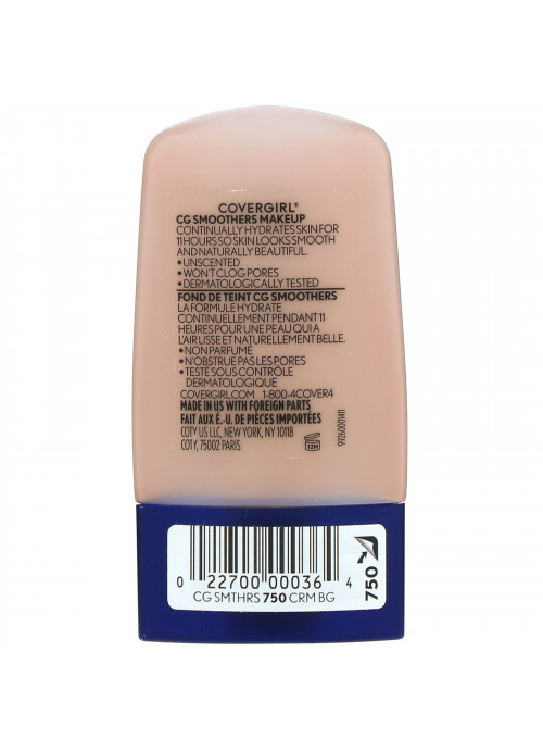 Covergirl, Smoothers, Hydrating Makeup, 750 Creamy Beige, 1 fl oz (30 ml)