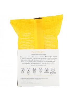 Derma E, Vitamin C Brightening Micellar Wipes, 30 Pre-Moistened Wipes
