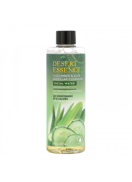 Desert Essence, Micellar Cleansing Facial Water, Cucumber & Aloe, 8 fl oz (237 ml)