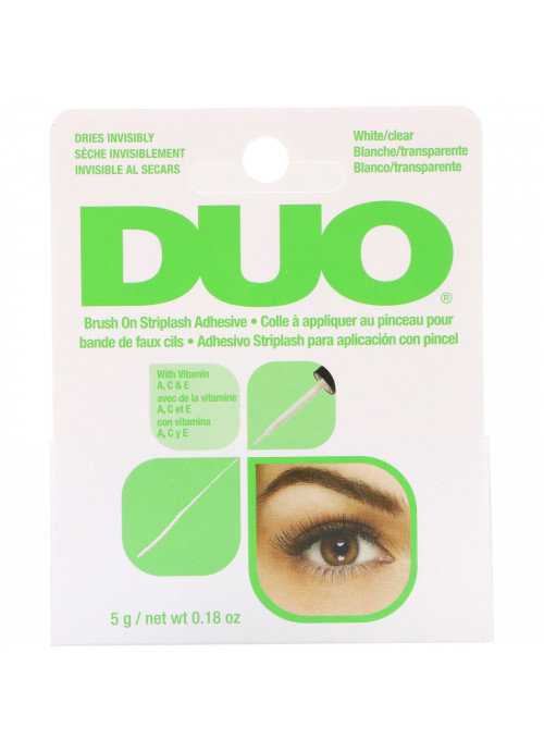 DUO, Brush On Striplash Adhesive, White/Clear,  0.18 oz (5 g)