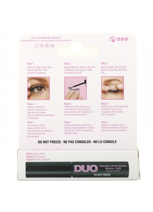 DUO, Rosewater & Biotin Striplash Adhesive, Dark, 0.18 oz (5 g)
