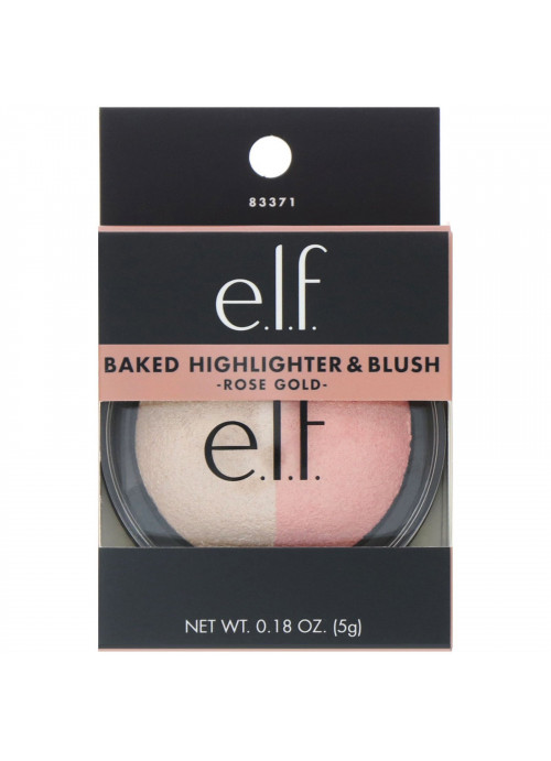 E.L.F., Baked Highlighter & Blush, Rose Gold, 0.18 oz (5 g)
