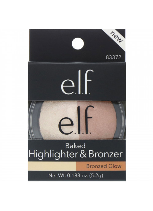 E.L.F., Baked Highlighter & Bronzer, Bronzed Glow, 0.183 oz (5.2 g)